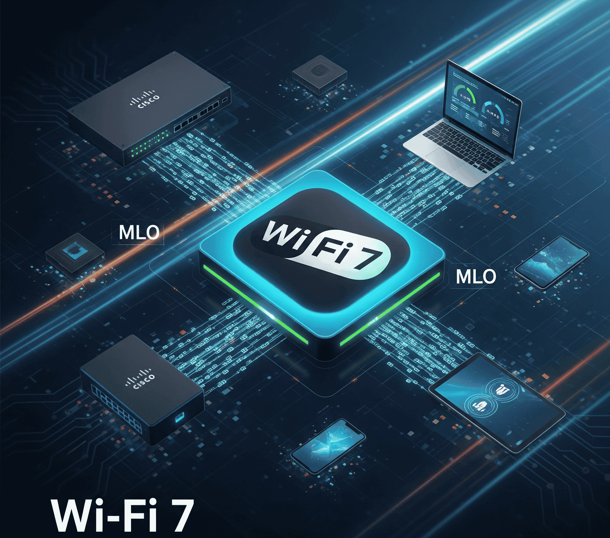 Wi-Fi 7 vs Wi-Fi 6E comparison with speed, latency, and Cisco benefits